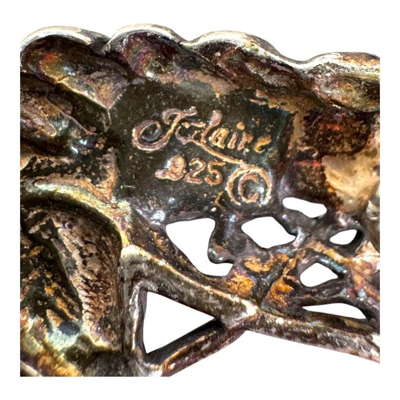 Vintage Sterling Silver J Claire 925 Rocking Horse Carousel Filagree Brooch Pin - Picture 3 of 6